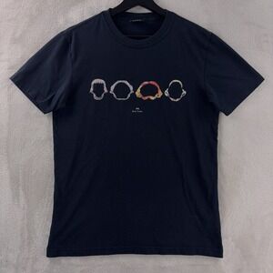 Paul Smith T Shirt Mens Size Small‎ Black Shark Jaw Graphic Minimal Designer